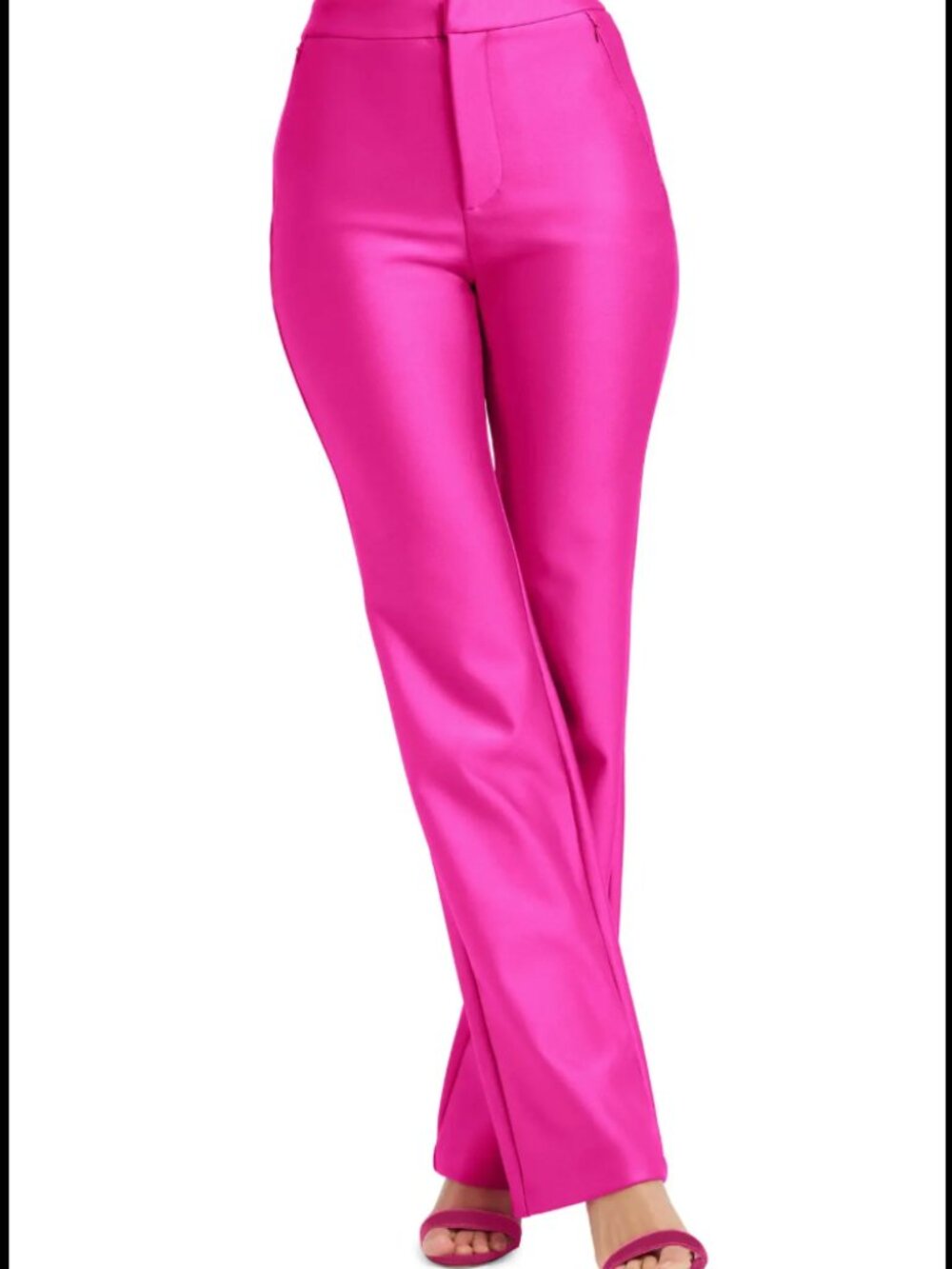 Good American Pink Boss Disco Bootcut Trouser Wide-Leg Pants